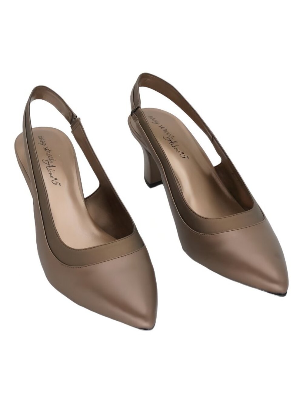 Easy Street Womens Dessa Slingback Pointed Toe Heel Pump Bronze 9.5M